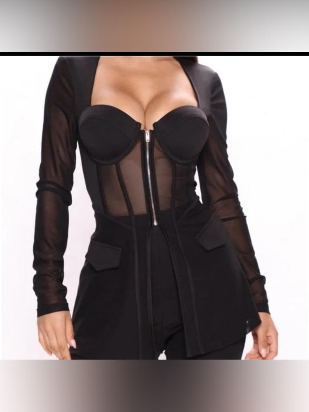 JW Signature Black Corset Blazer -M